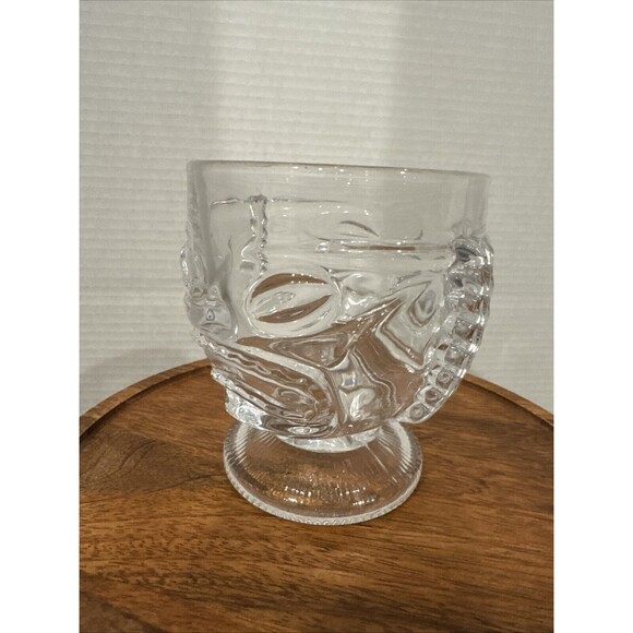 Tiki 2 Face Happy Sad Vintage Indiana Glass Large Cup Goblet Hawaiian - Picture 4 of 13